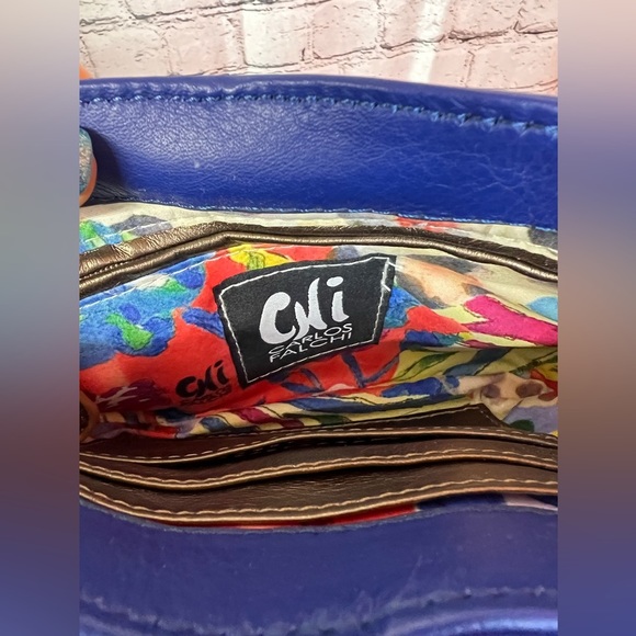 Chi by Carlos Falchi small bright blue crossbody. - Picture 4 of 8